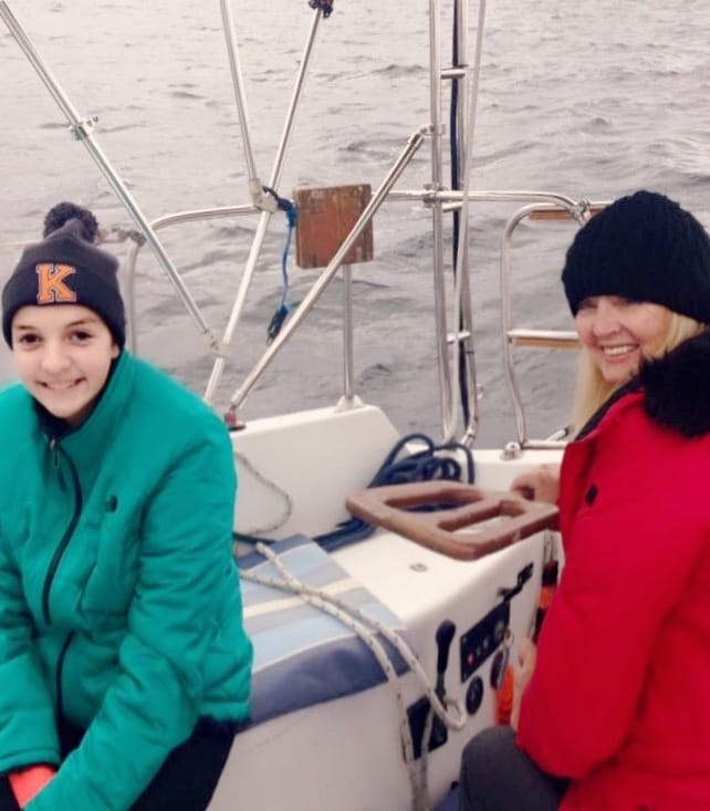 Suzanne Fraser, Psy.D. on a sail boat