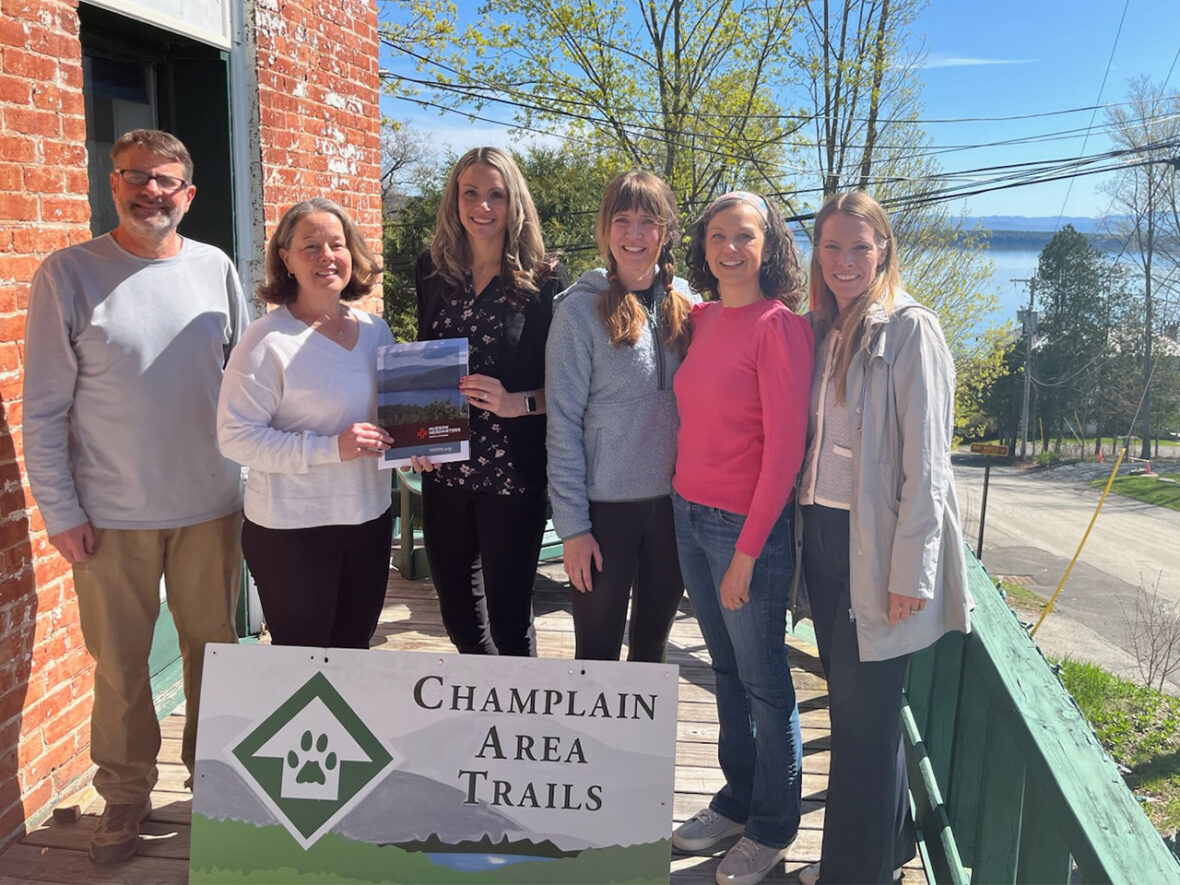 Hudson Headwaters presenting Champlain Area Trails with an Upstream Fund Grant