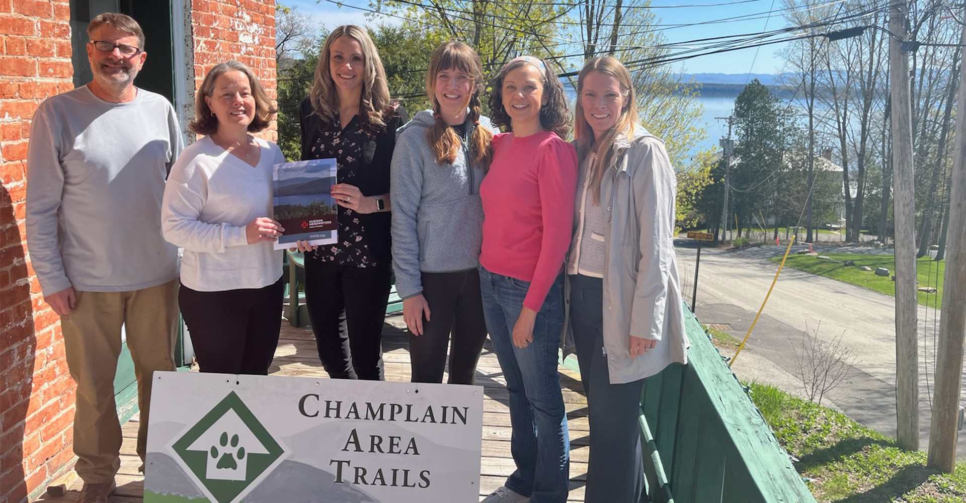 Hudson Headwaters presenting Champlain Area Trails with an Upstream Fund Grant