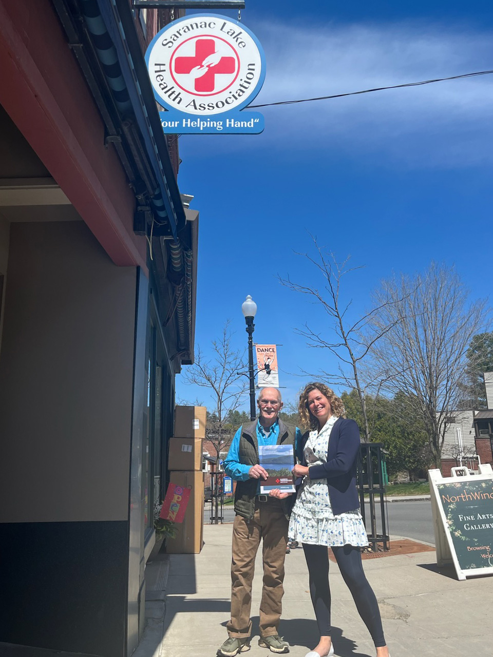 Hudson Headwaters presenting Saranac Lake Voluntary Health Association with an Upstream Fund Grant