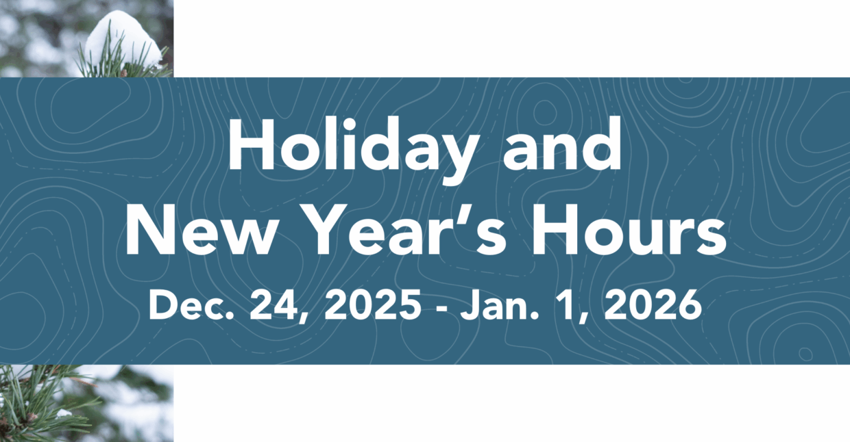 Banner that says Holiday and New Year's Hours