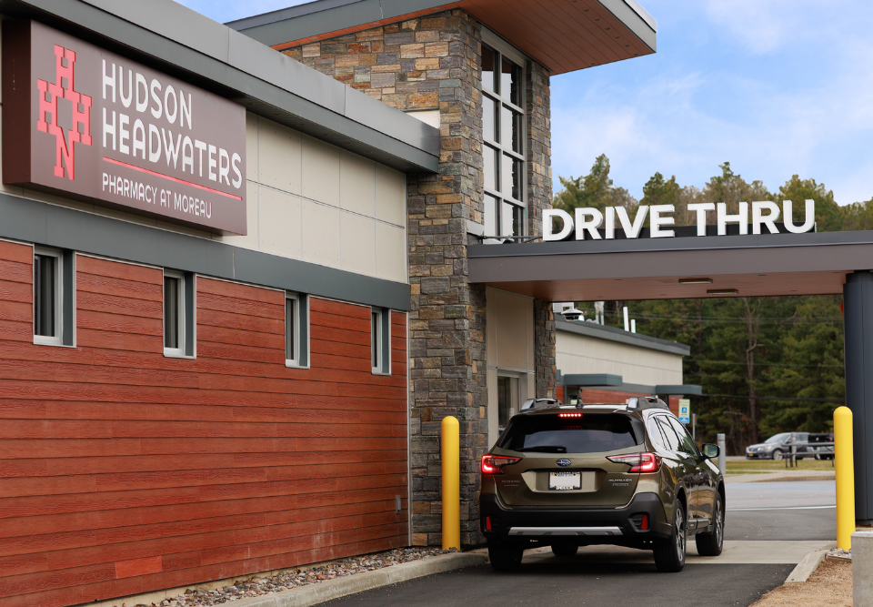 Car going through the Pharmacy at Moreau drive thru